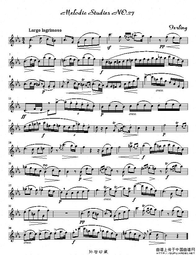 四十八首旋律练习曲之二十七萨克斯曲谱（图1）