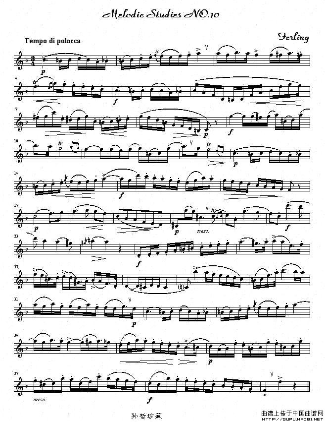 四十八首旋律练习曲之十萨克斯曲谱（图1）