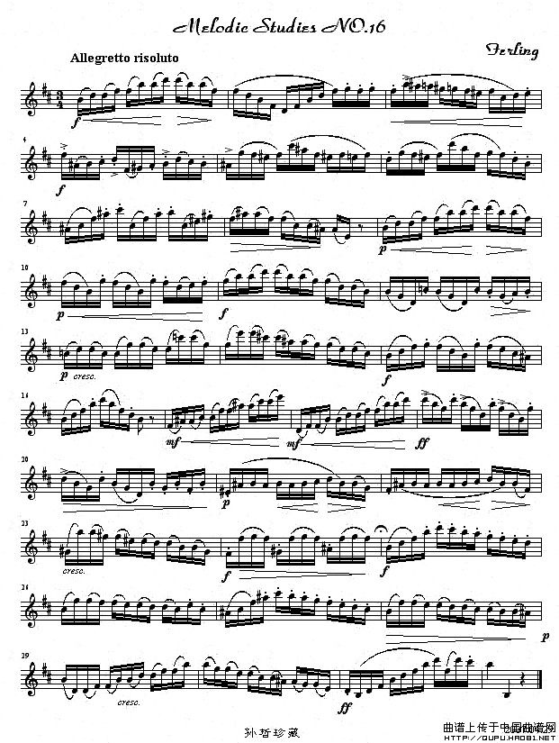 四十八首旋律练习曲之十六萨克斯曲谱（图1）