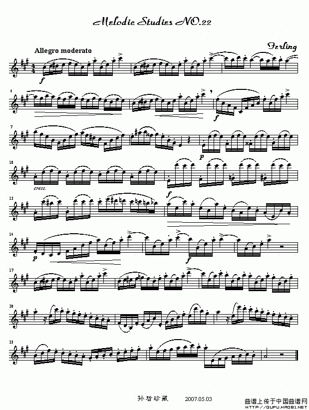 四十八首旋律练习曲之二十二萨克斯曲谱（图1）