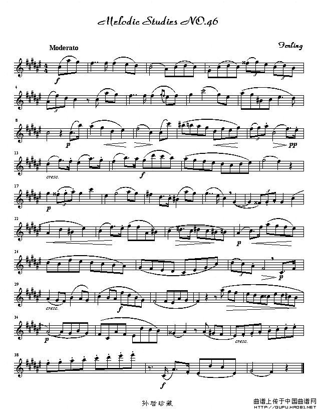 四十八首旋律练习曲之四十六萨克斯曲谱（图1）