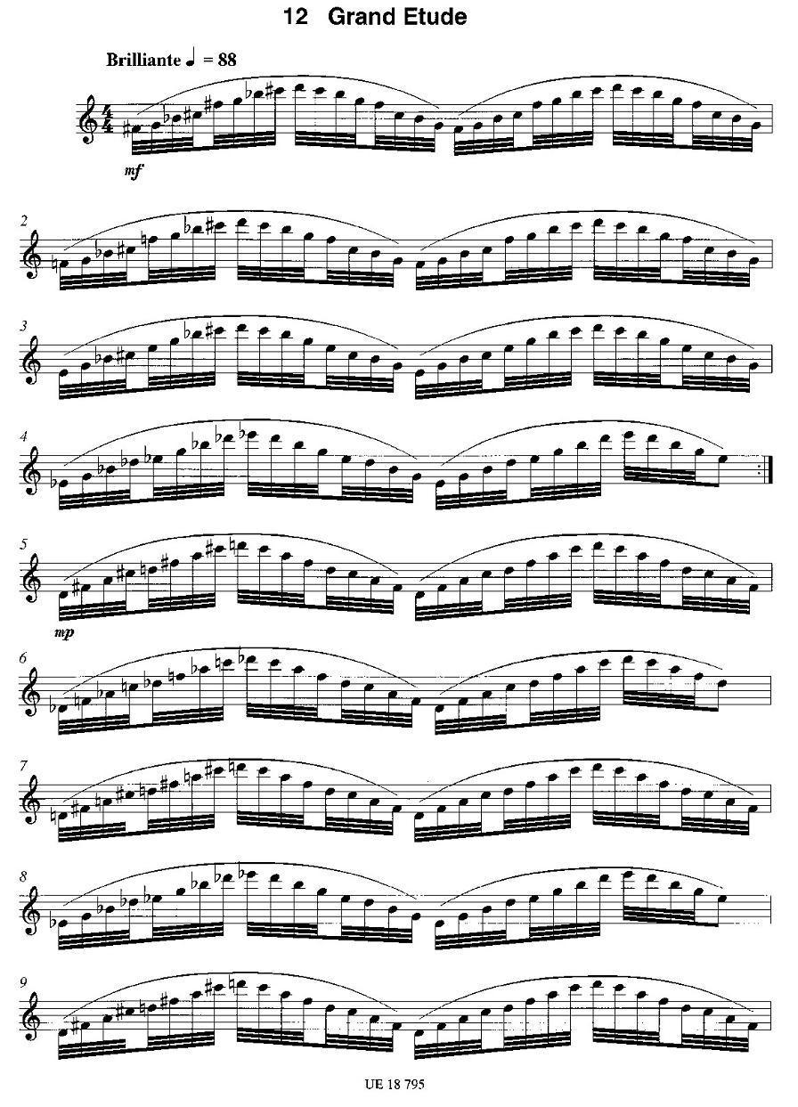 Grand Etude（12首现代风格练习曲之12）萨克斯曲谱（图1）