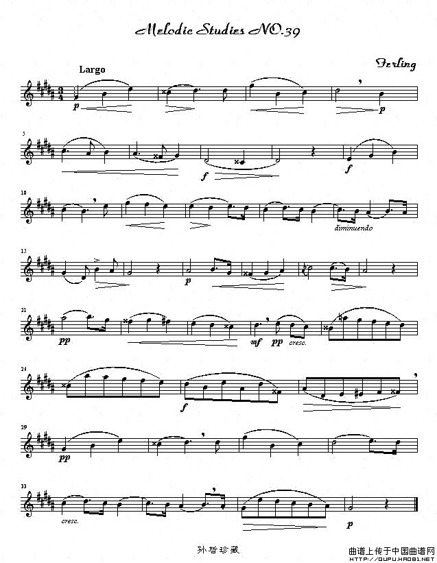 四十八首旋律练习曲之三十九萨克斯曲谱（图1）