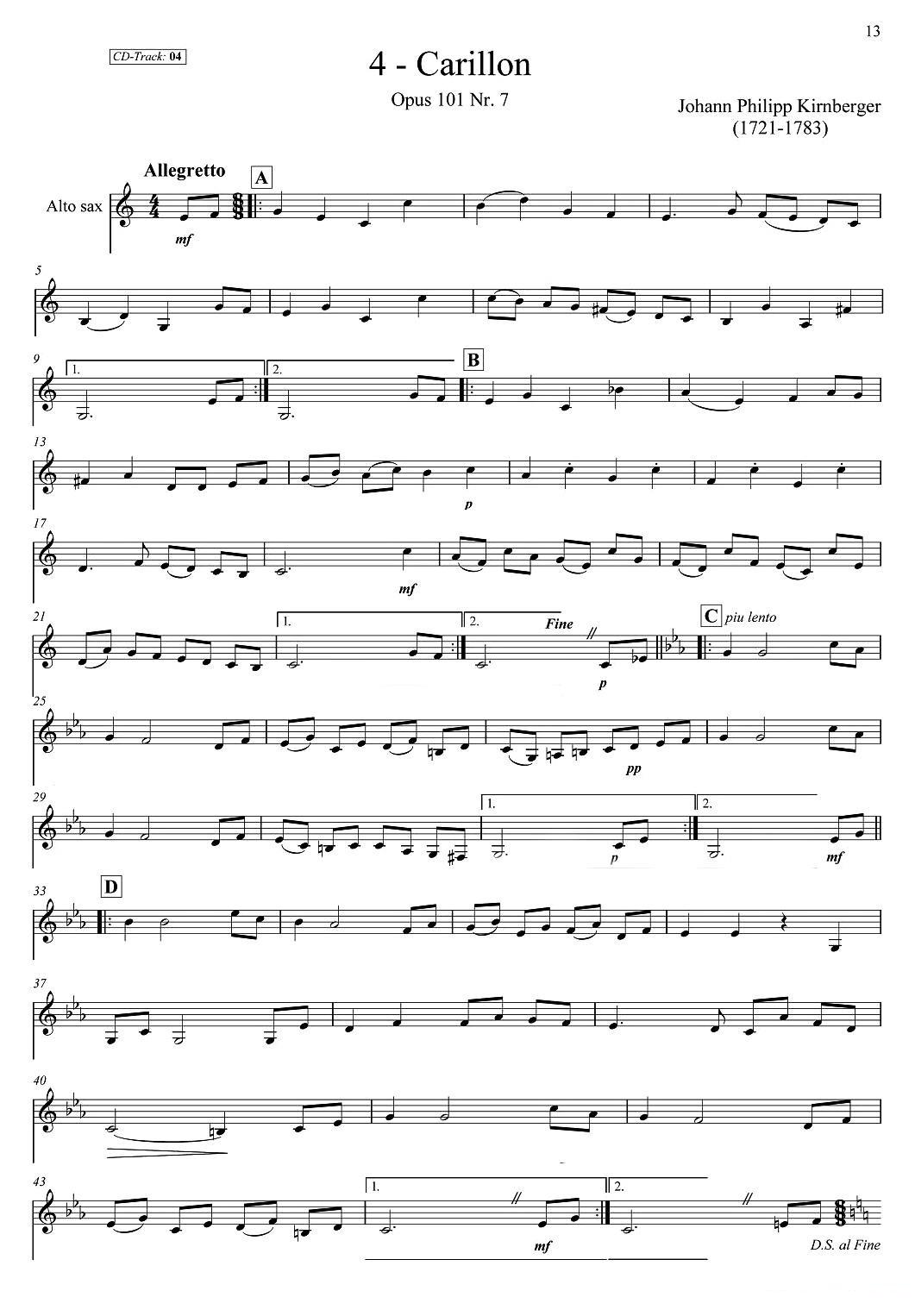 古典SAX12首（中音萨克斯分谱）萨克斯曲谱（图4）