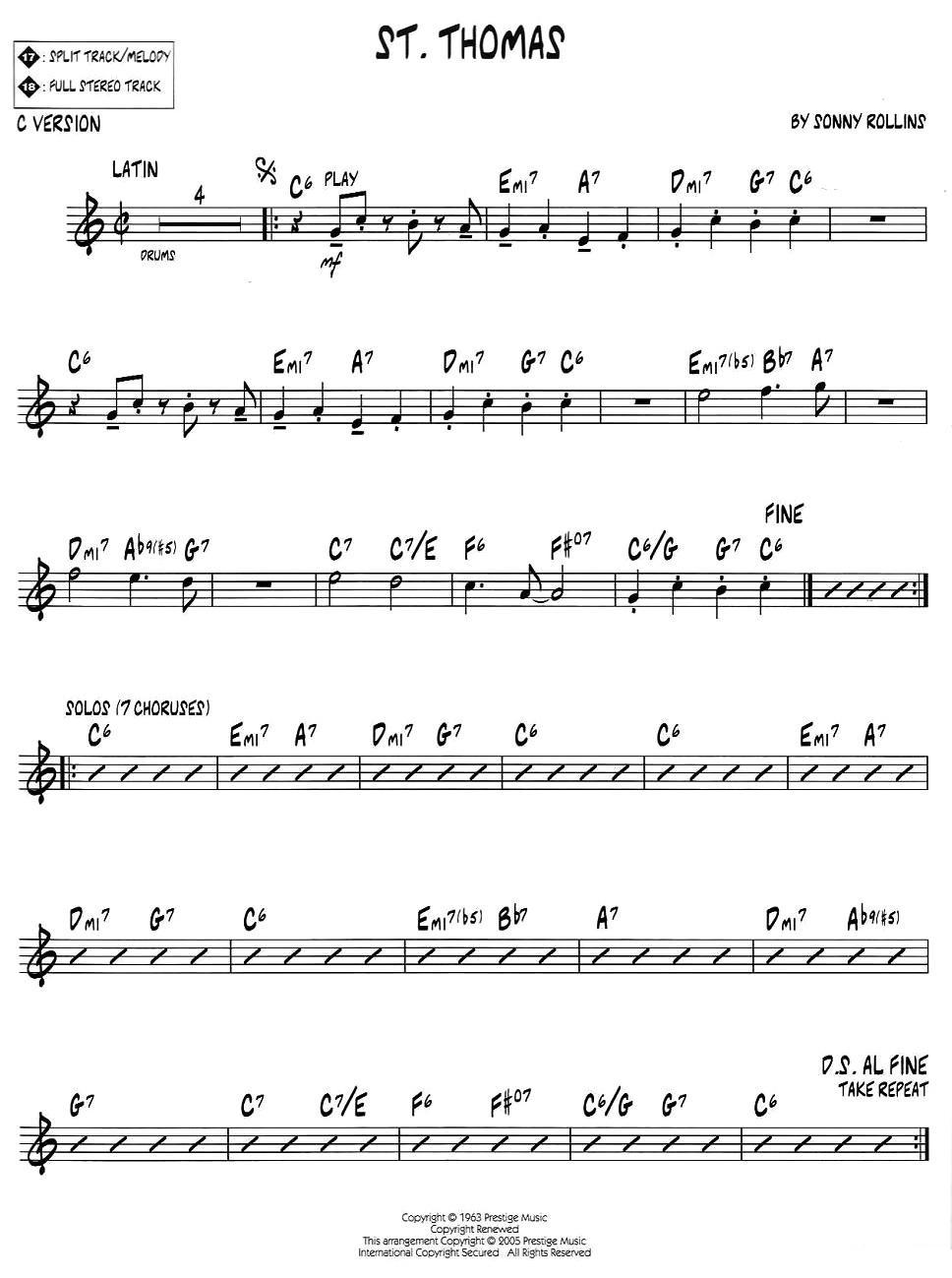 ST. THOMAS（jazz系列萨克斯谱）萨克斯曲谱（图1）