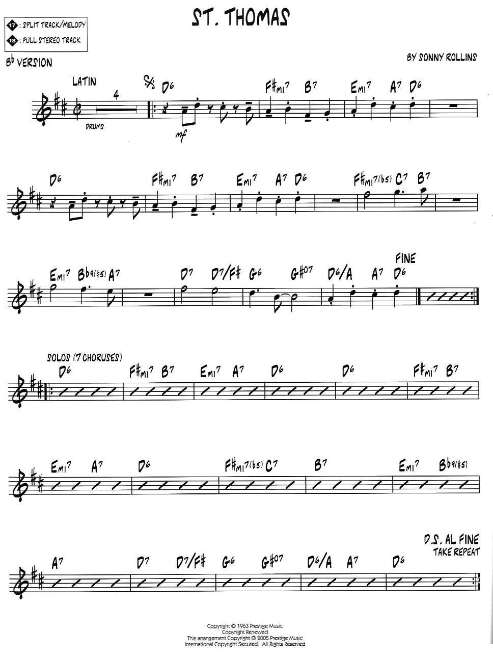 ST. THOMAS（jazz系列萨克斯谱）萨克斯曲谱（图2）