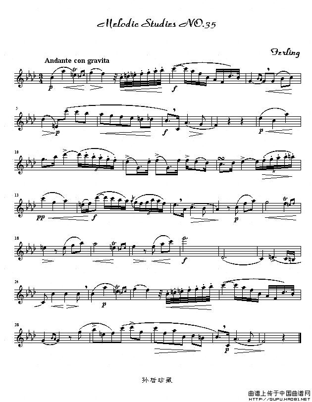 四十八首旋律练习曲之三十五萨克斯曲谱（图1）