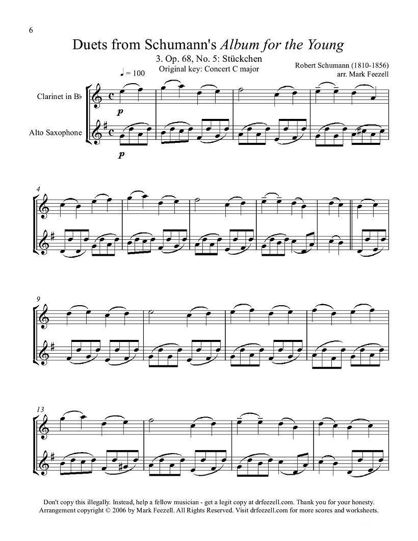 Robert Schumann-中音萨克斯练习曲萨克斯曲谱（图6）