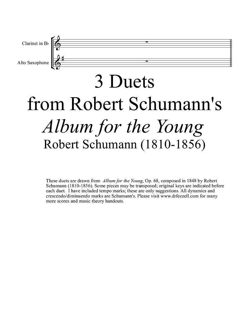 Robert Schumann-中音萨克斯练习曲萨克斯曲谱（图1）