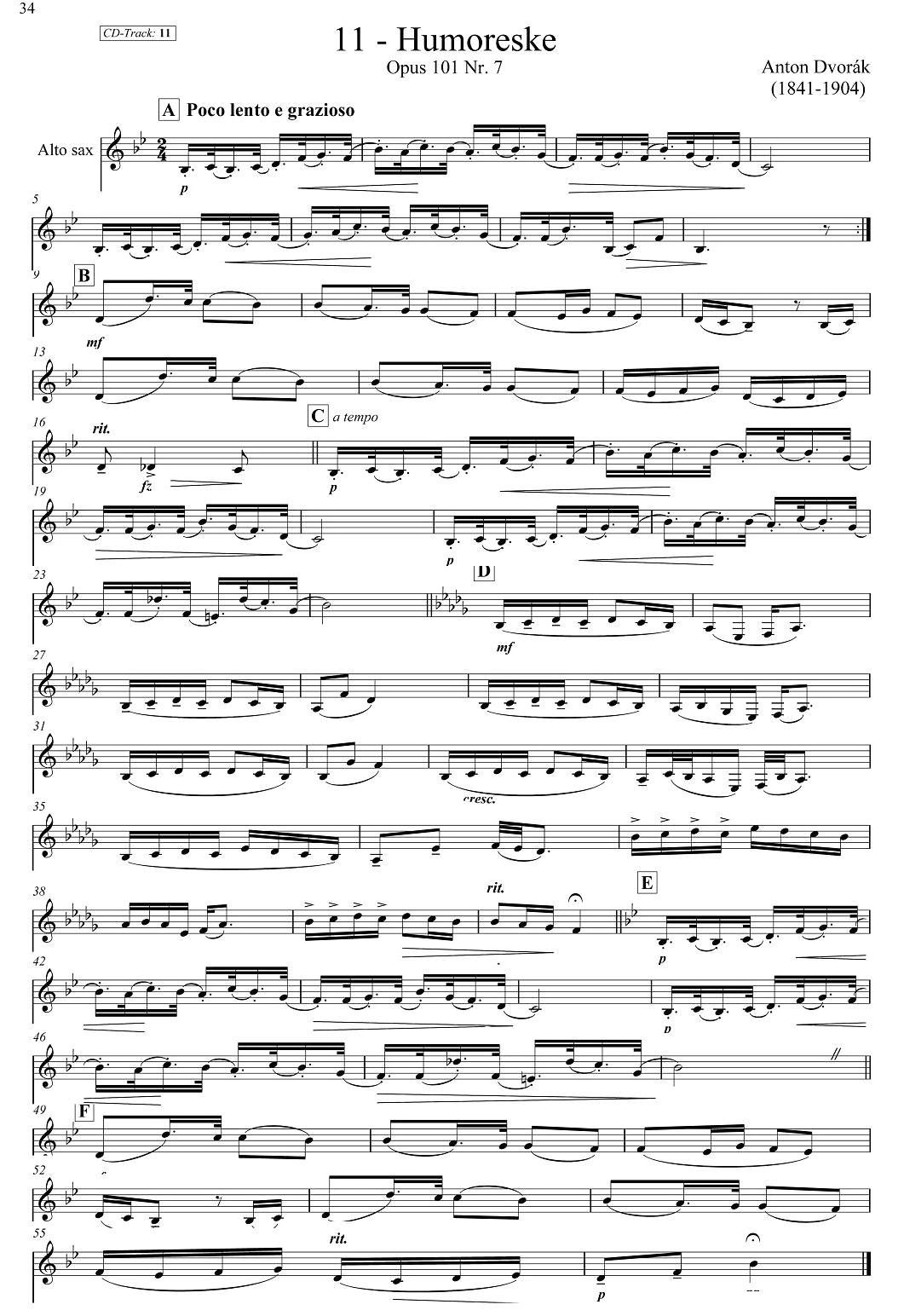 古典SAX12首（中音萨克斯分谱）萨克斯曲谱（图11）