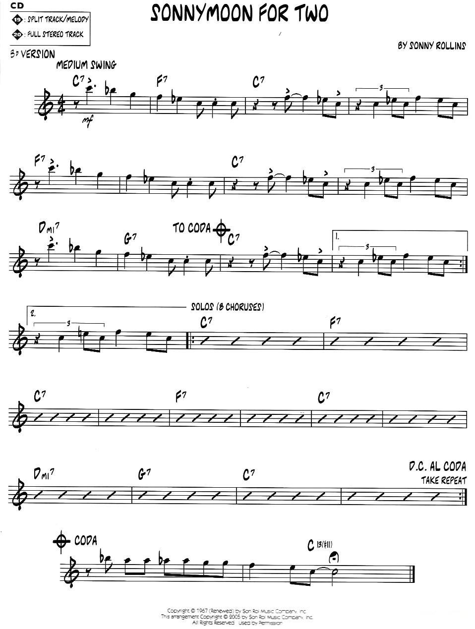 SONNYMOON FOR TWO（jazz系列萨克斯谱）萨克斯曲谱（图2）