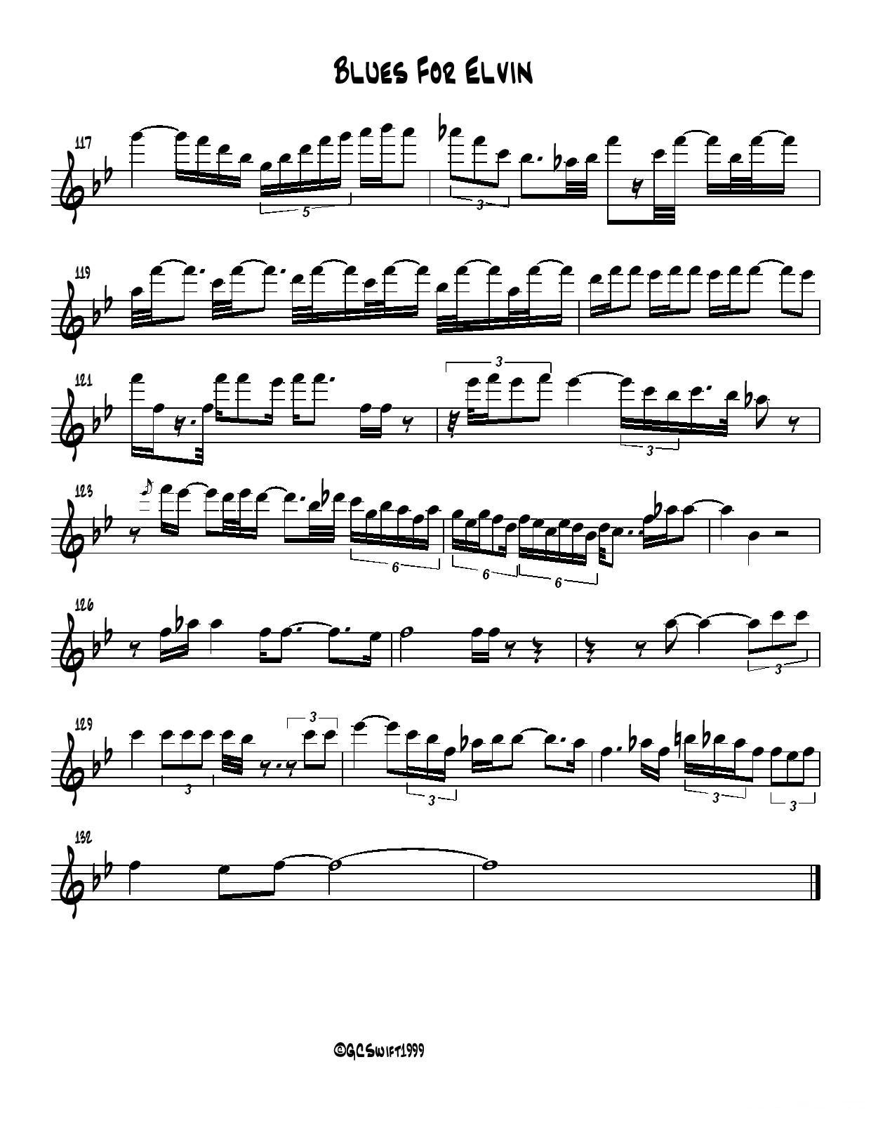 BLUES FOR ELVIN萨克斯曲谱（图5）