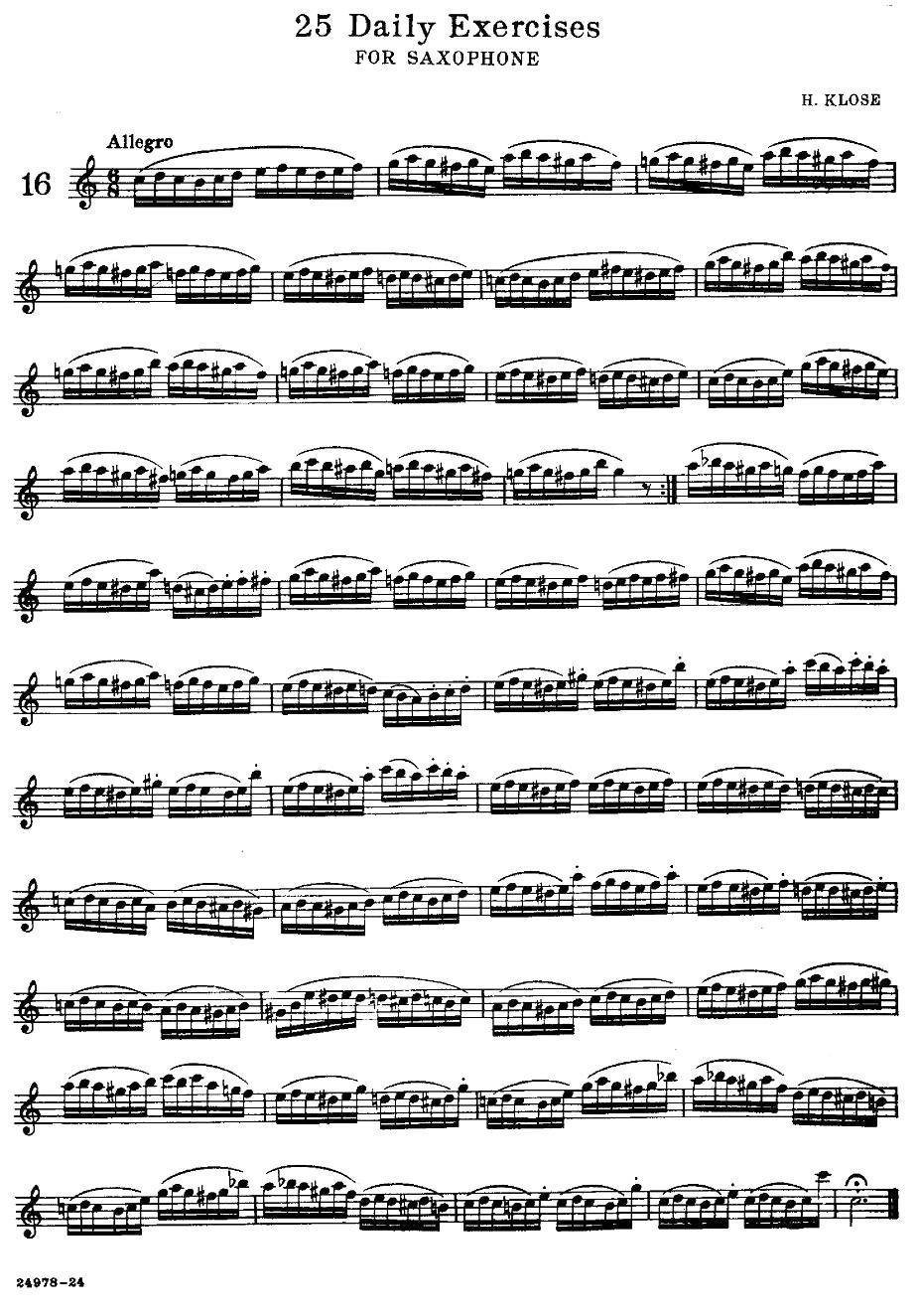 klose - 25首萨克斯练习曲（16）萨克斯曲谱（图1）