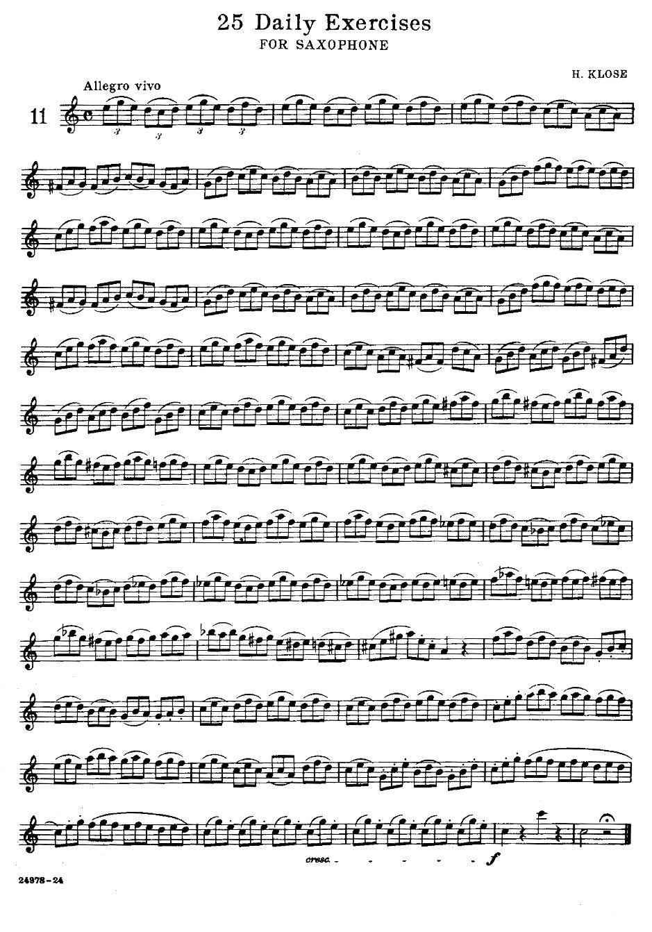 klose - 25首萨克斯练习曲（11）萨克斯曲谱（图1）
