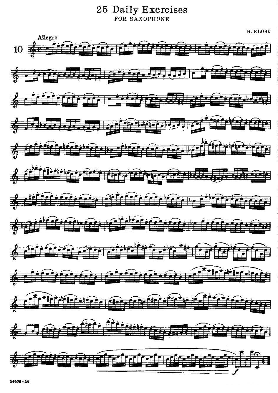 klose - 25首萨克斯练习曲（10）萨克斯曲谱（图1）