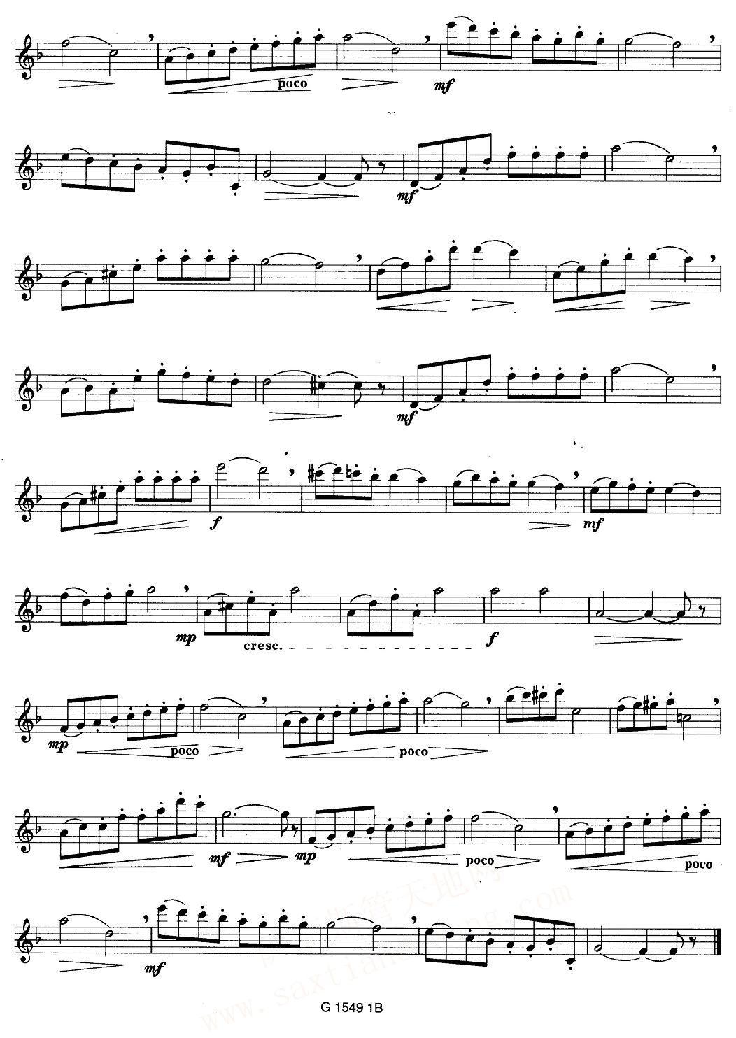 50首经典萨克斯管练习曲（11—20）萨克斯曲谱（图3）