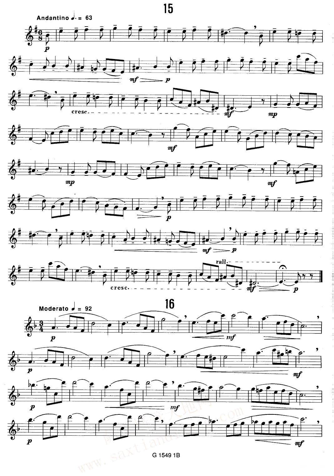 50首经典萨克斯管练习曲（11—20）萨克斯曲谱（图6）