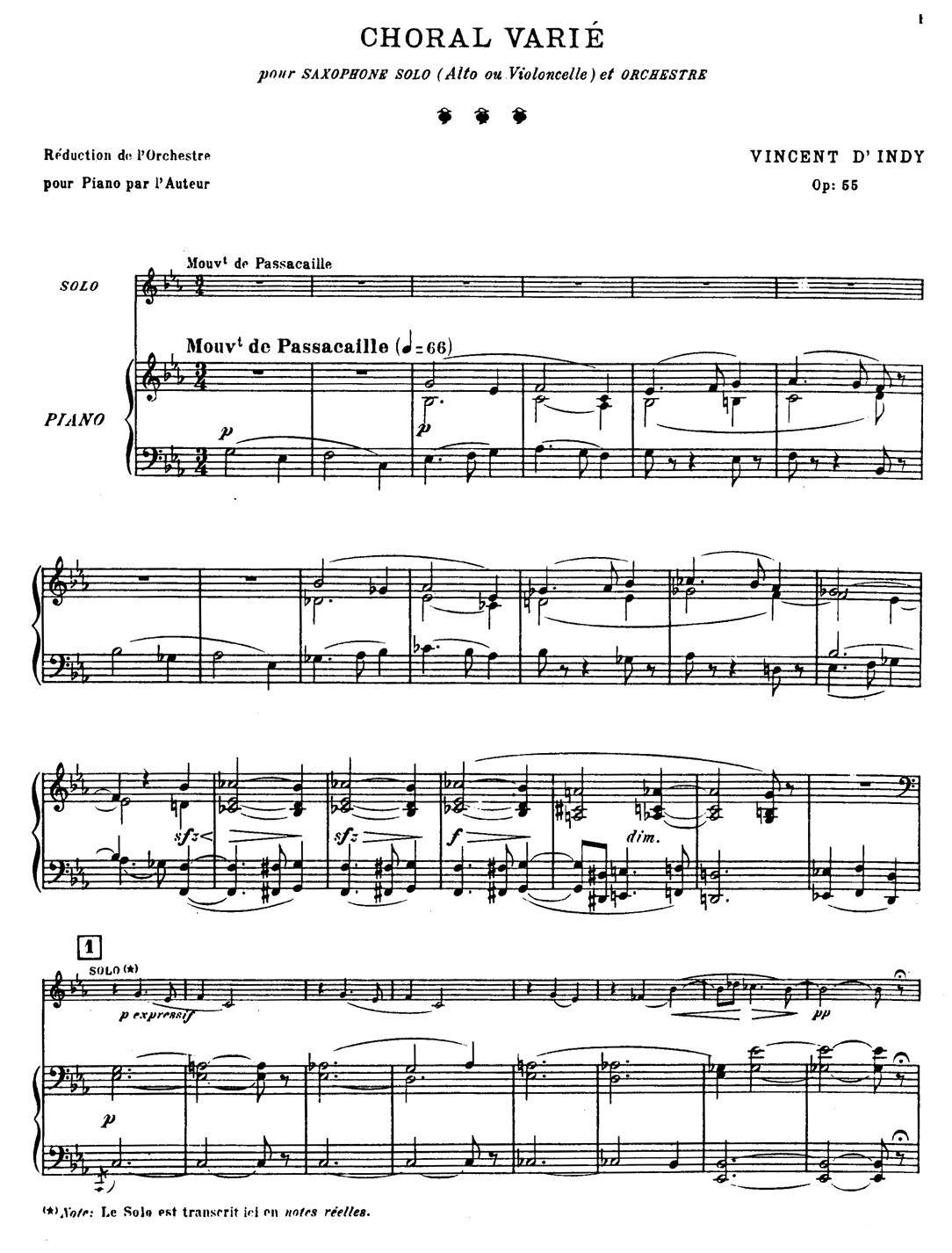 Choral vari Op.55（萨克斯+钢琴伴奏）萨克斯曲谱（图1）