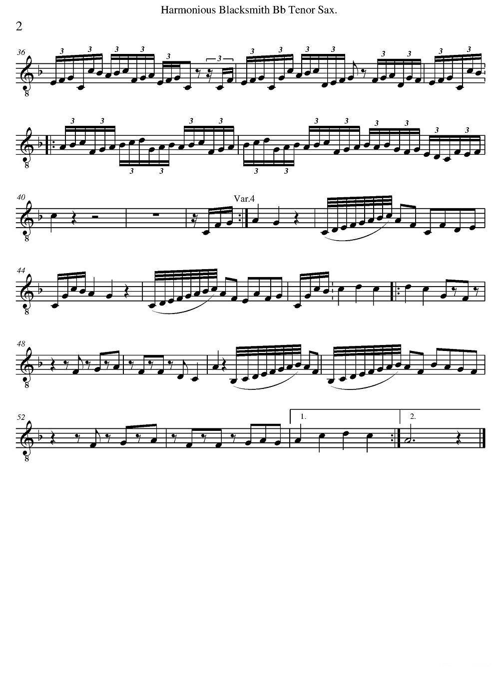 Harmonious Blacksmith（快乐的铁匠）（四重奏分谱）萨克斯曲谱（图8）