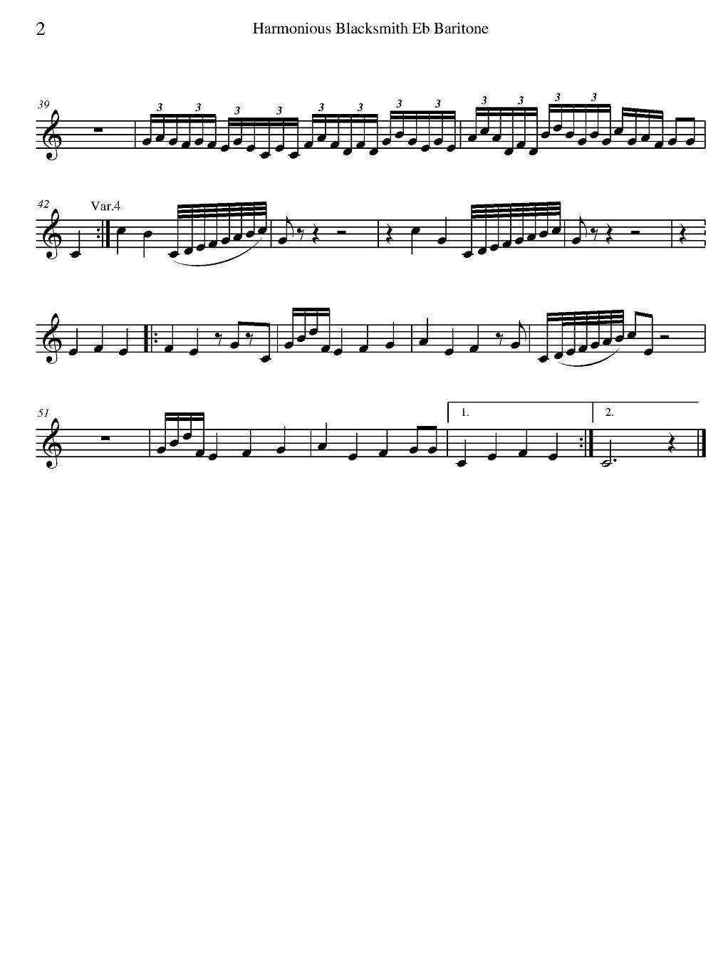 Harmonious Blacksmith（快乐的铁匠）（四重奏分谱）萨克斯曲谱（图6）
