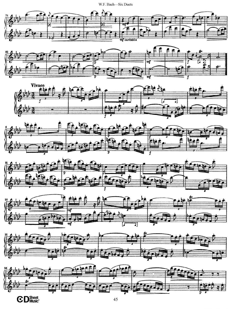 Six Duets（6首二重奏）（6）萨克斯曲谱（图4）