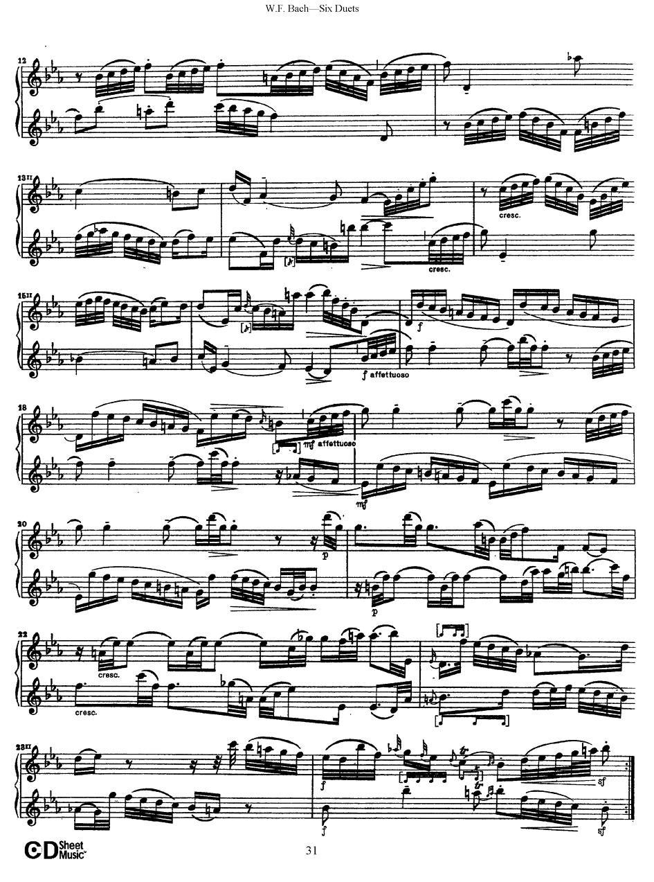 Six Duets（6首二重奏）（5）萨克斯曲谱（图2）