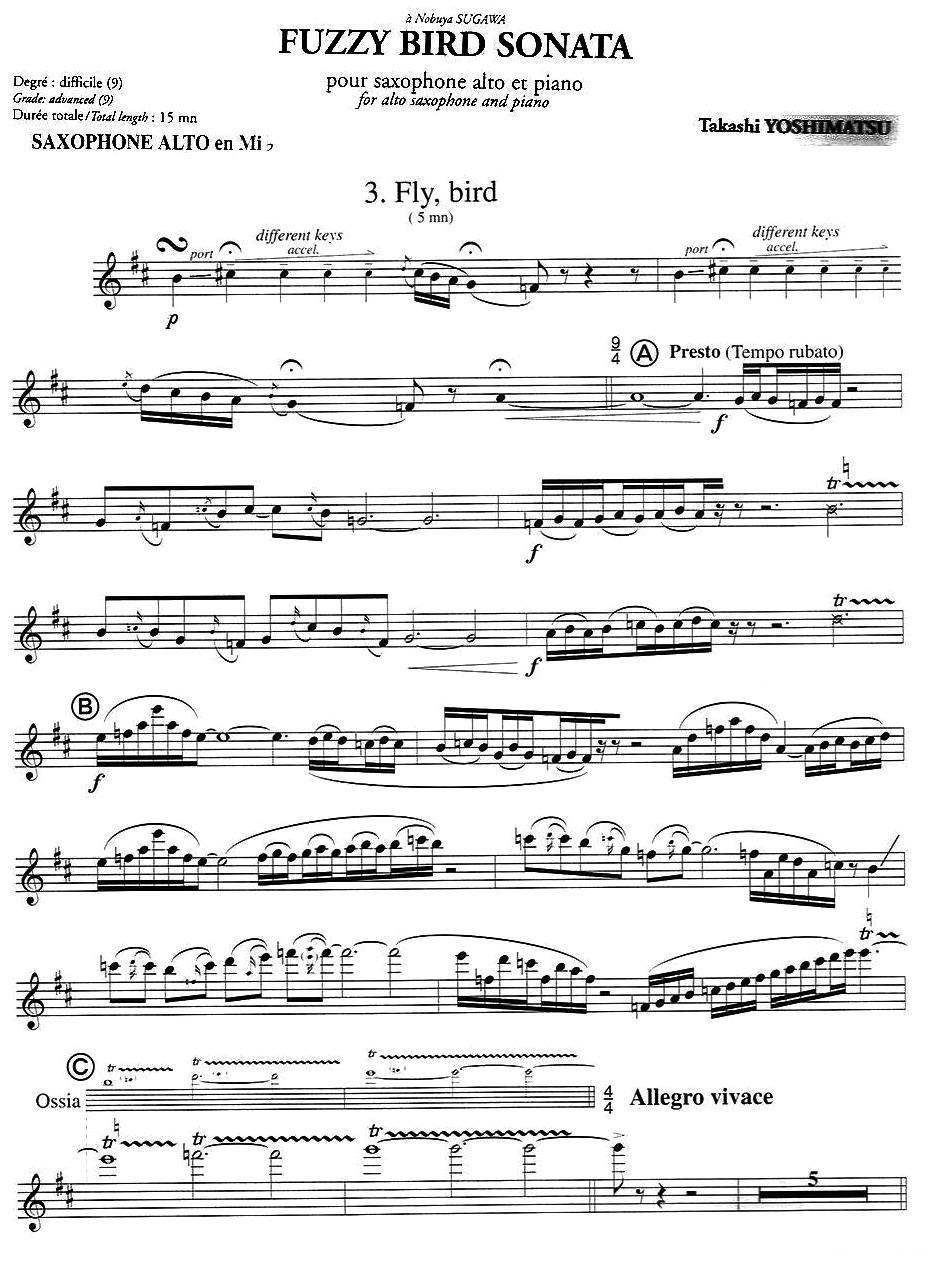 Fuzzy Bird Sonata（绒毛鸟奏鸣曲）（3、Fly Bird）萨克斯曲谱（图1）