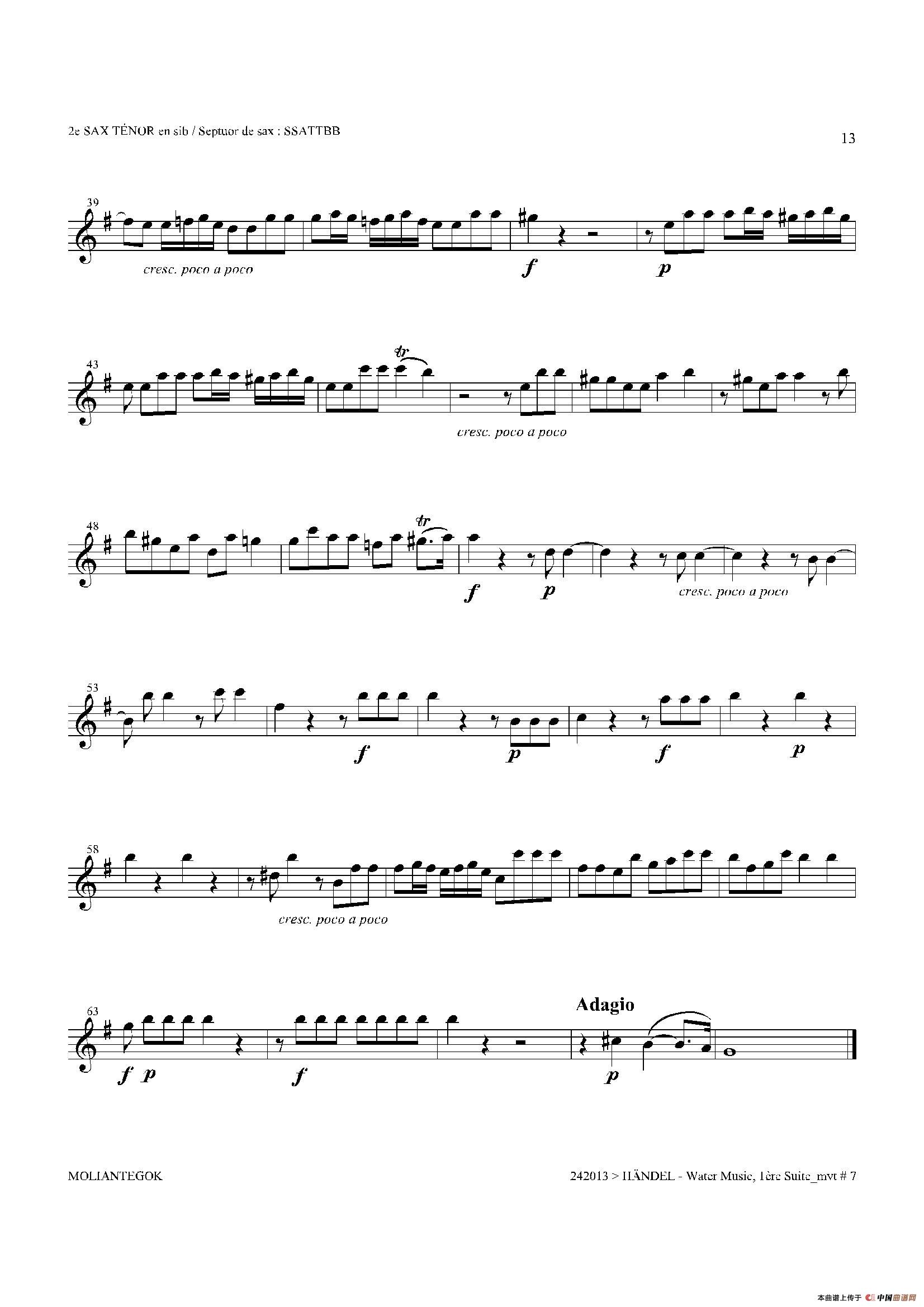 Water Music（HWV.348 No.1）（第二次中音萨克斯）萨克斯曲谱（图11）
