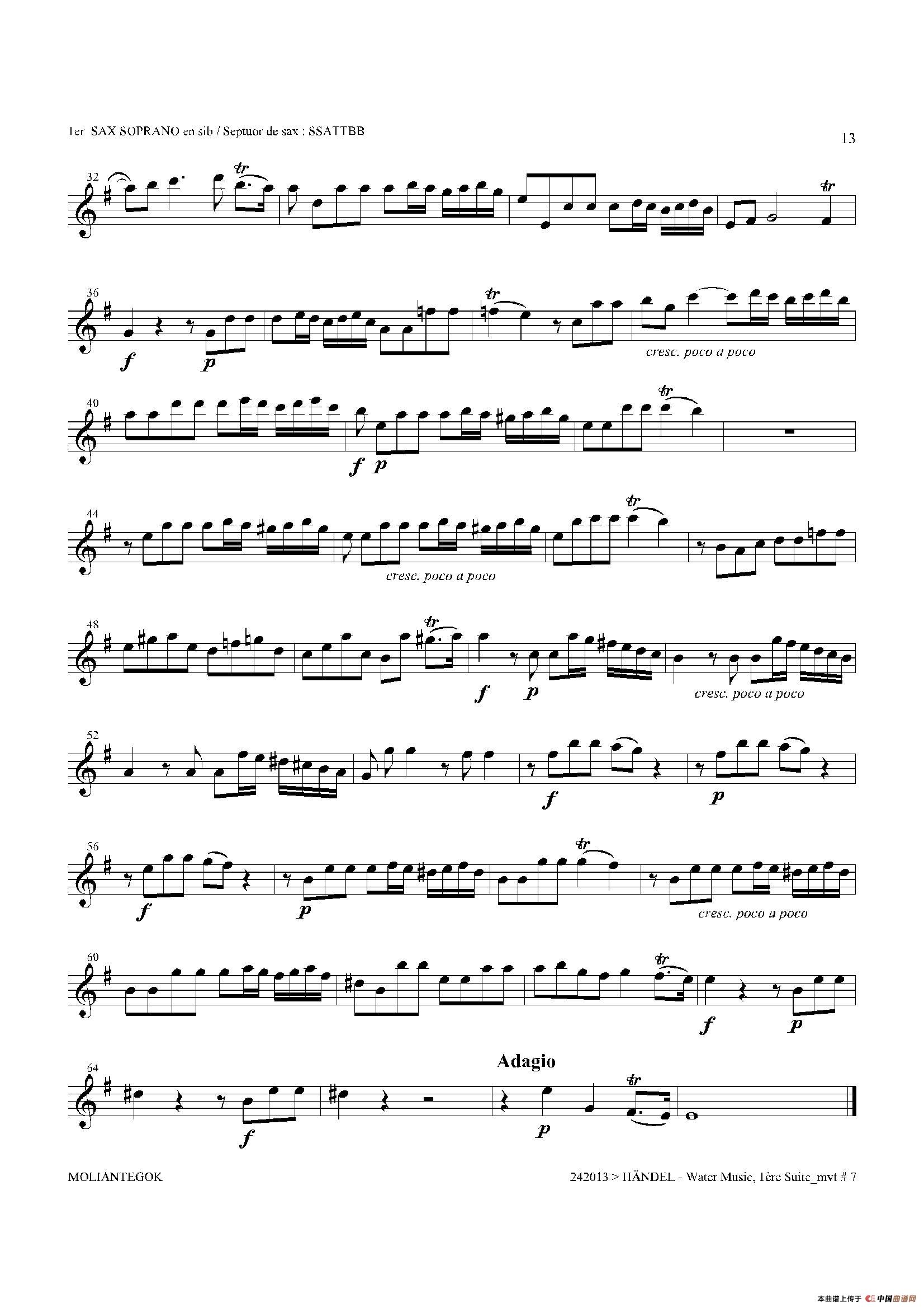 Water Music（HWV.348 No.1）（第一高音萨克斯）萨克斯曲谱（图11）
