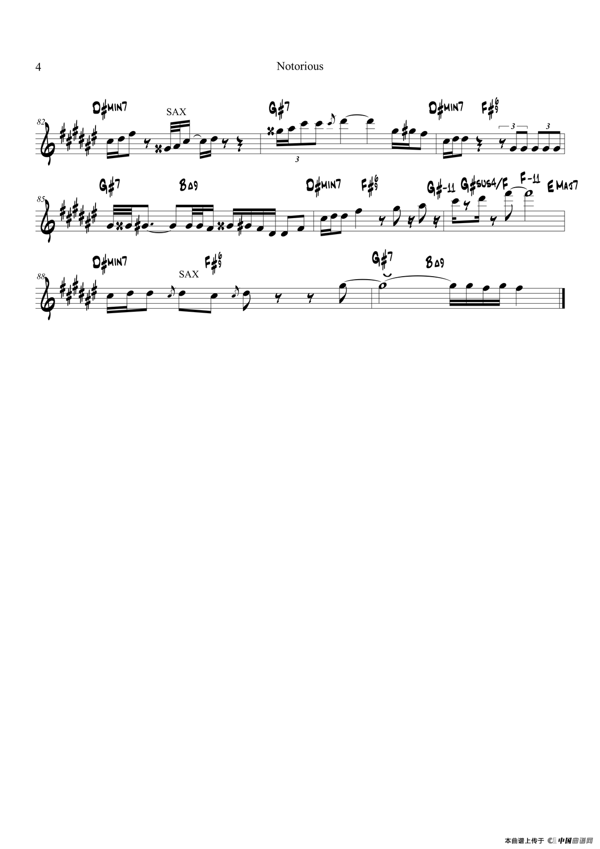 Notorious（Trumpet Bb）萨克斯曲谱（图4）
