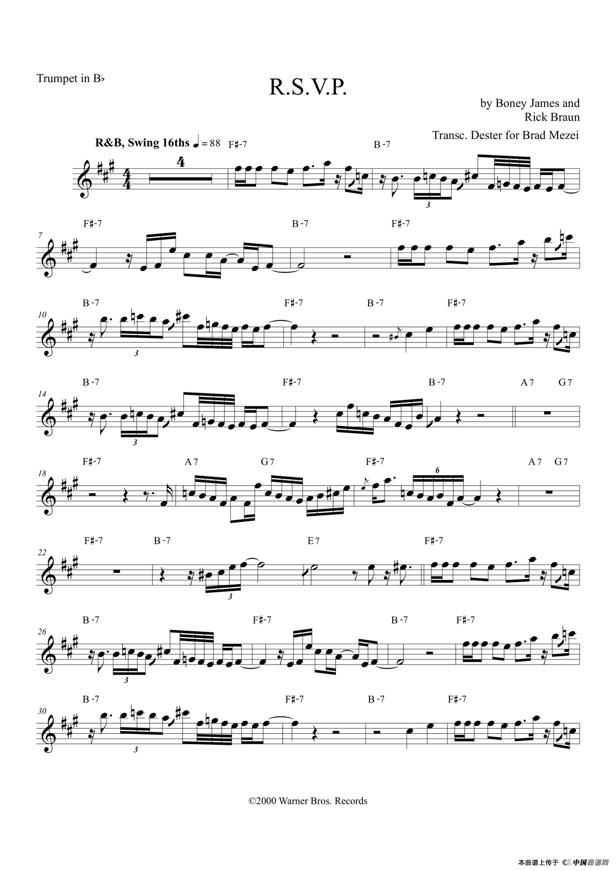 R.S.V.P（Trumpet Bb）萨克斯曲谱（图1）