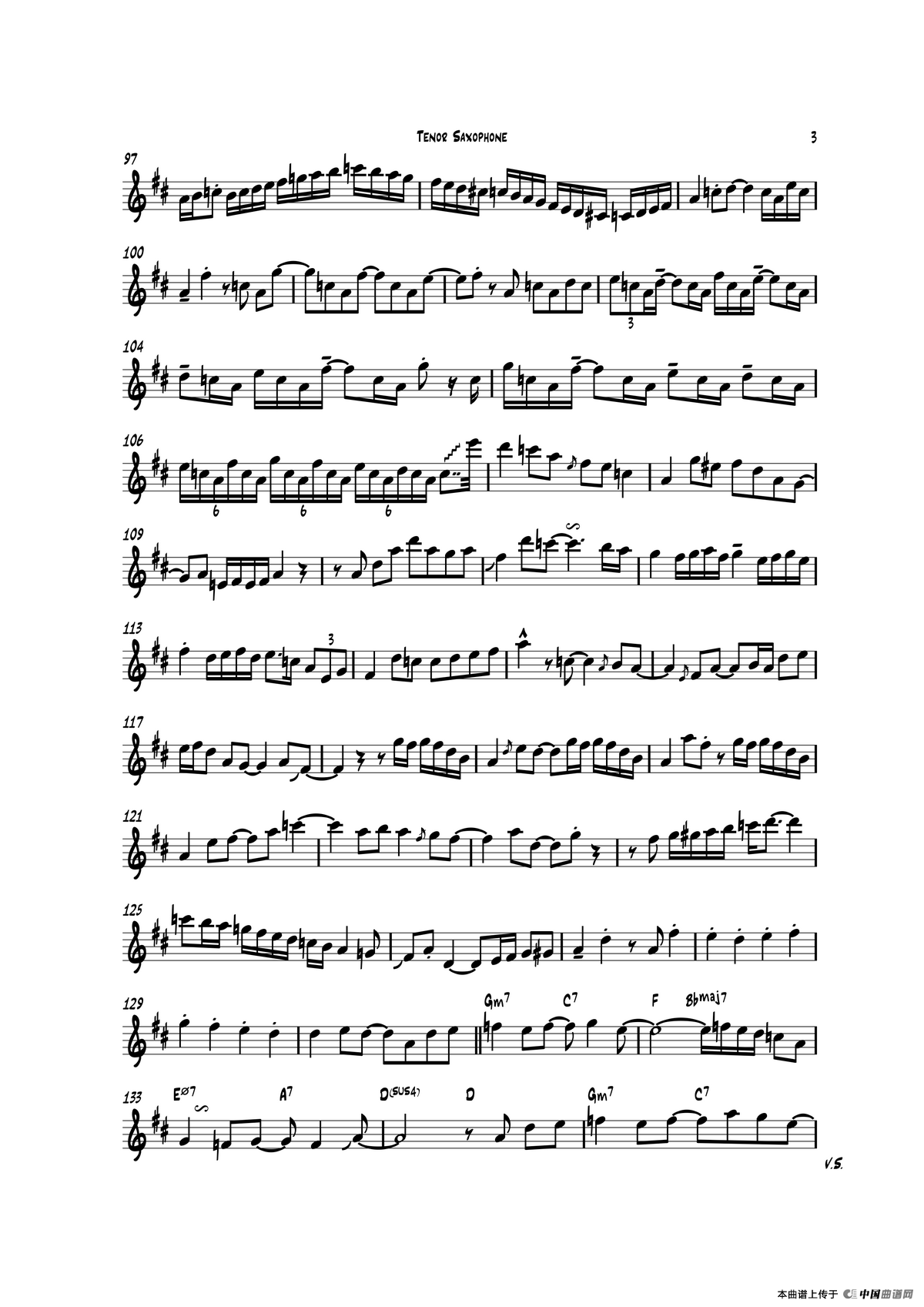 Sax-o-Loco（次中音萨克斯）萨克斯曲谱（图3）