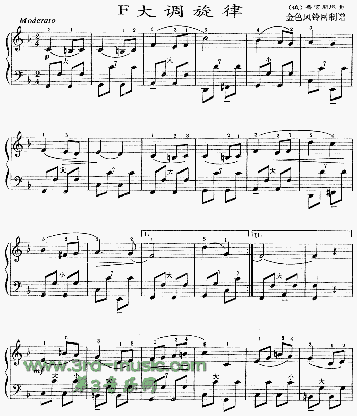 F大调旋律[手风琴谱]手风琴曲谱（图1）