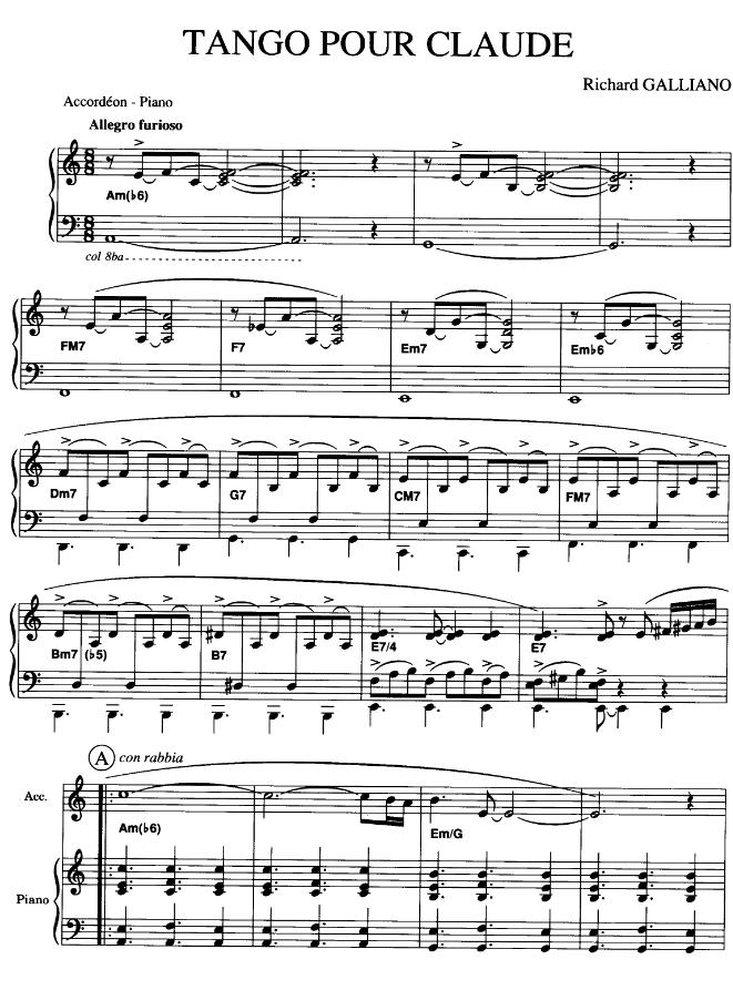 Tango pour Claude手风琴曲谱（图2）