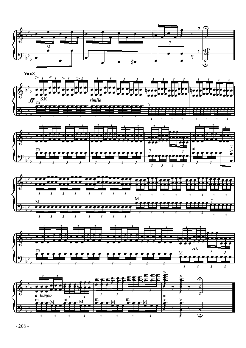 八级乐曲《乌克兰主题变奏曲》 键盘类 手风琴手风琴曲谱（图8）