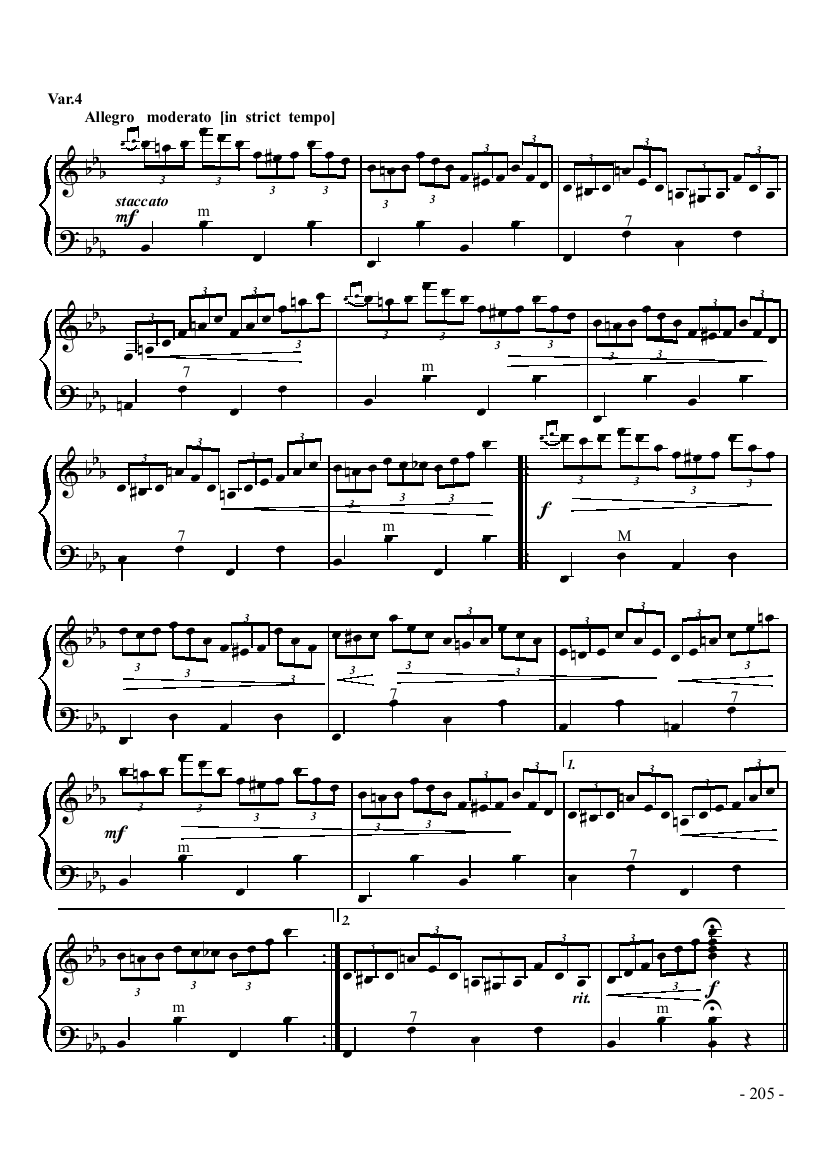 八级乐曲《乌克兰主题变奏曲》 键盘类 手风琴手风琴曲谱（图5）