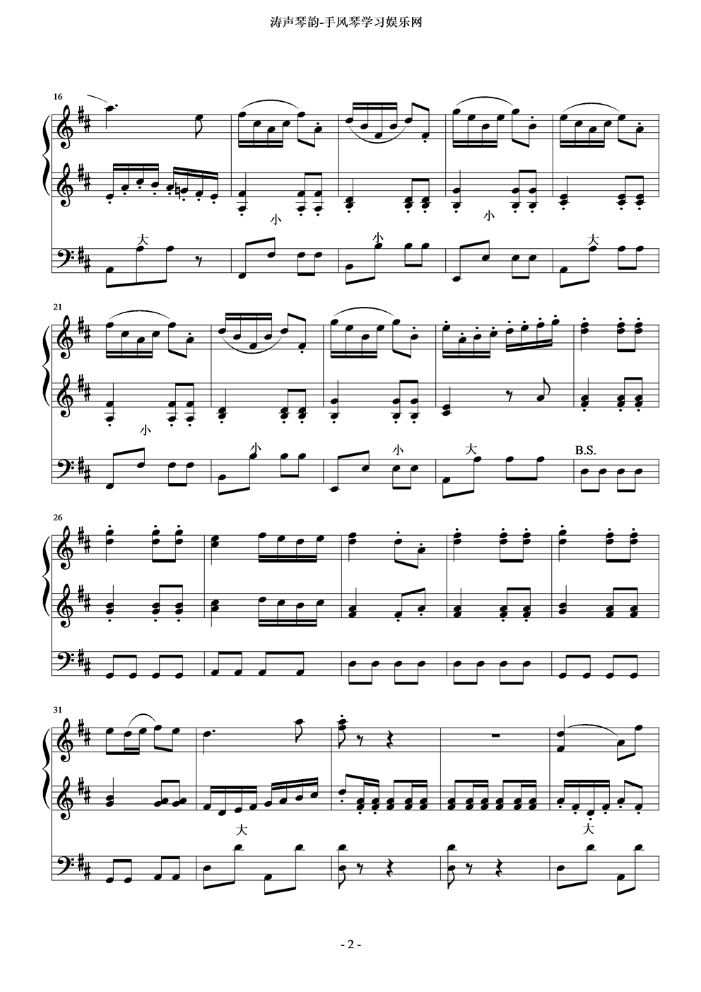 手风琴重奏练习《猎人进行曲》手风琴曲谱（图2）