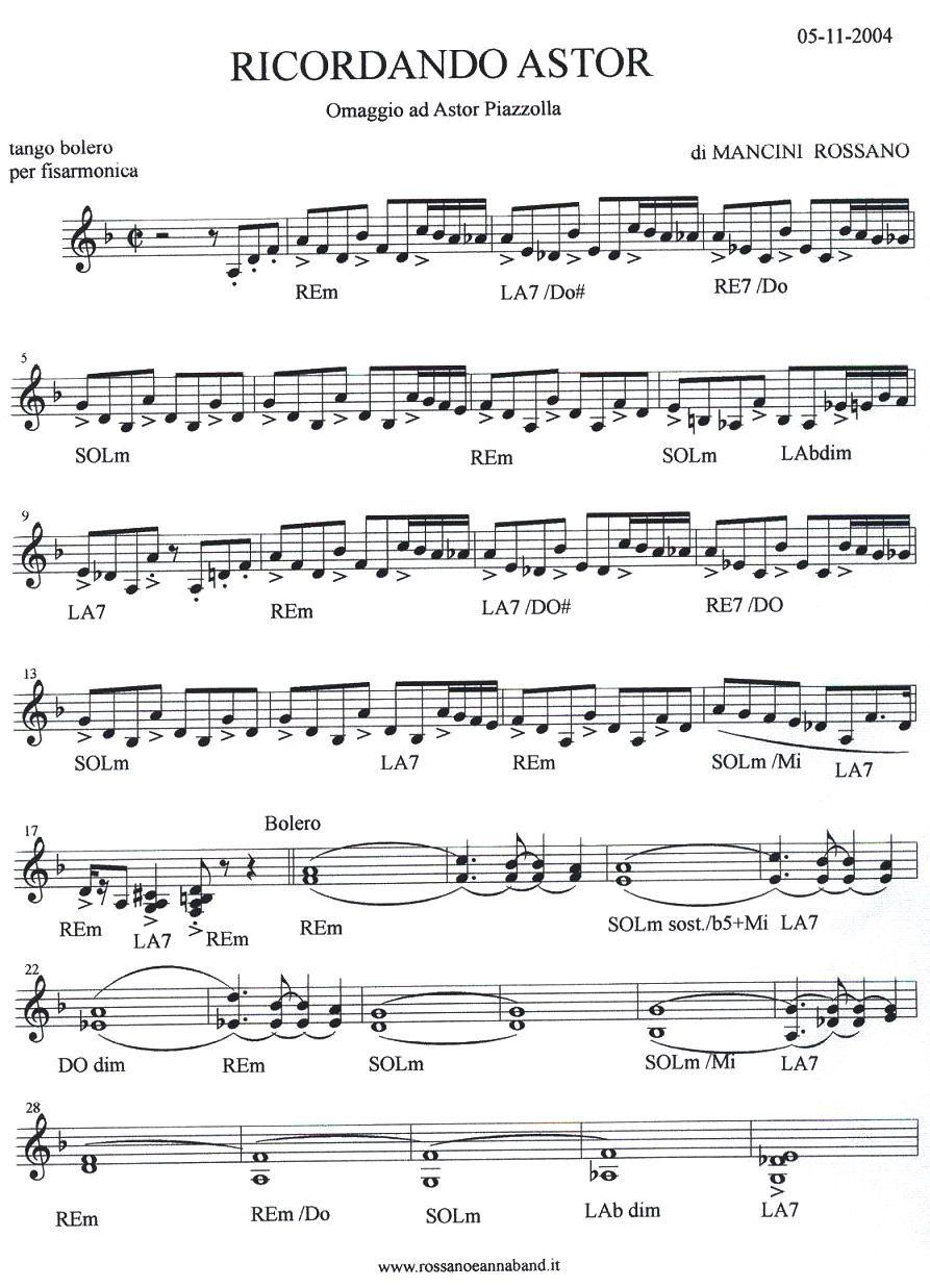 Ricordando Astor手风琴曲谱（图1）