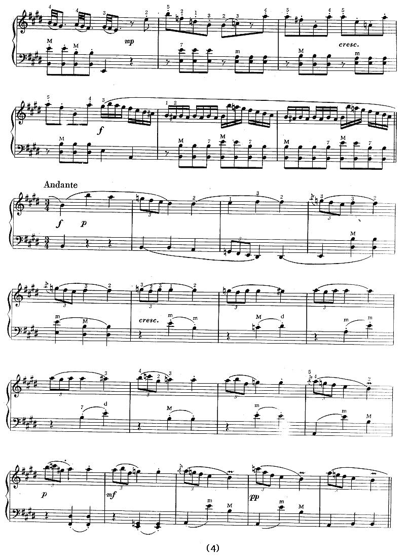 E大调奏鸣曲手风琴曲谱（图4）