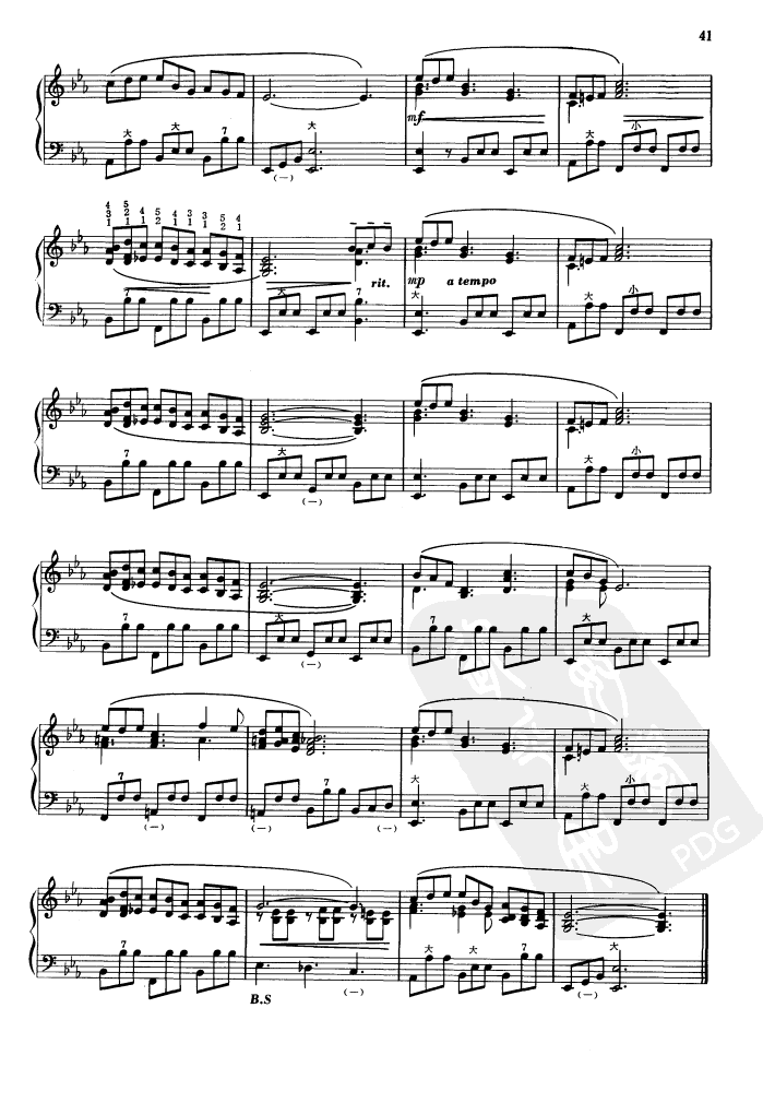 美丽的梦中人手风琴曲谱（图2）