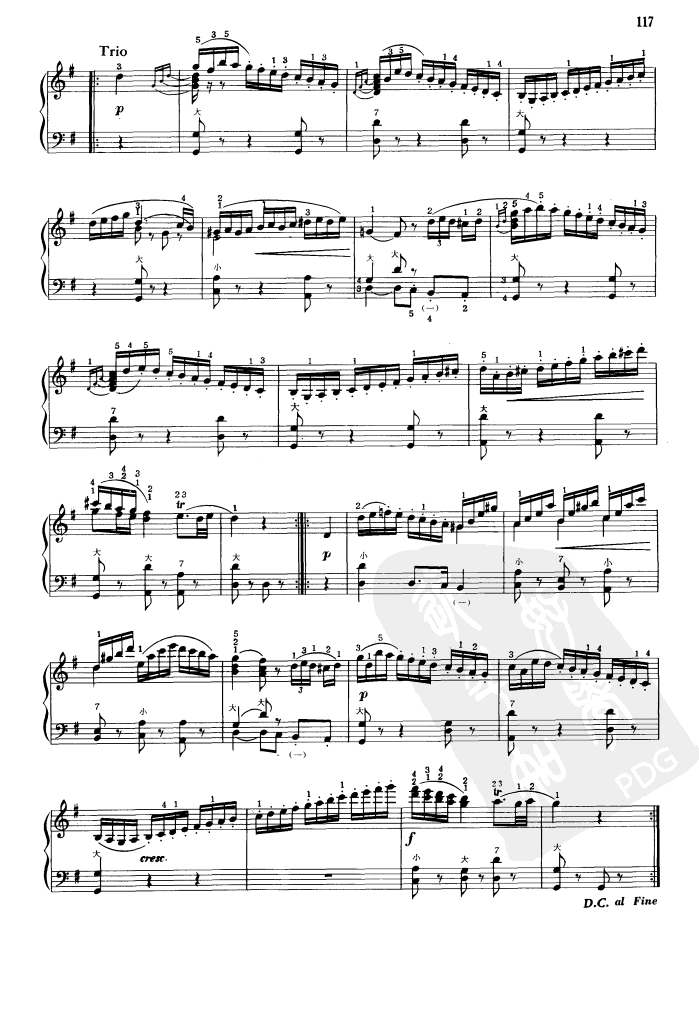 小步舞曲手风琴曲谱（图3）