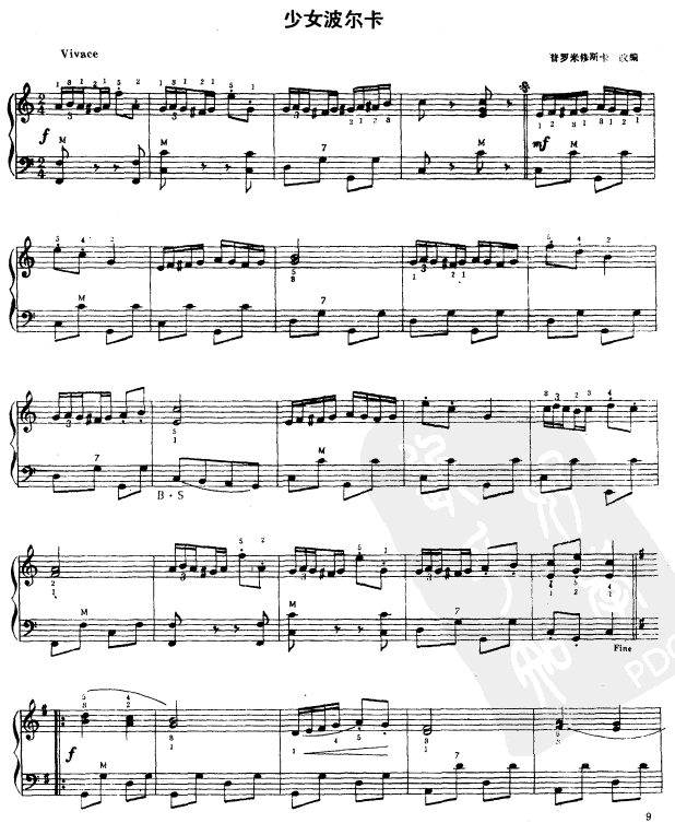 少女波尔卡手风琴曲谱（图1）