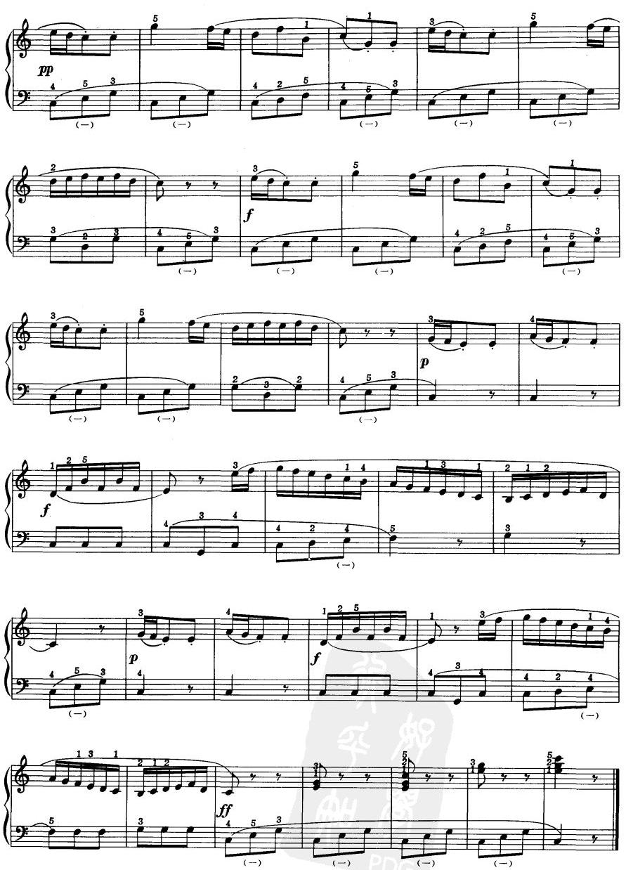 小奏鸣曲手风琴曲谱（图2）