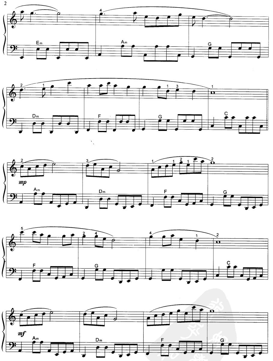小城故事手风琴曲谱（图2）