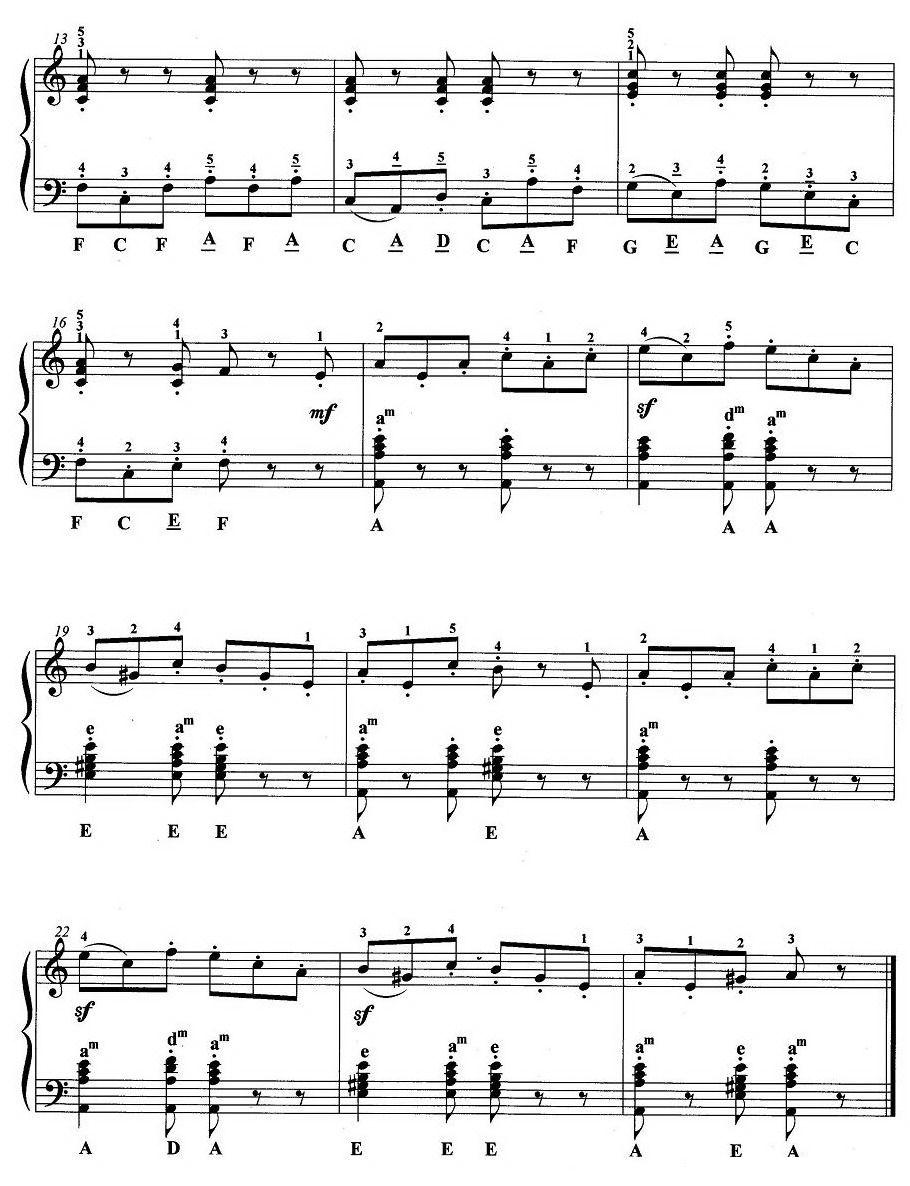 手风琴考级第三级：4、乐曲手风琴曲谱（图2）