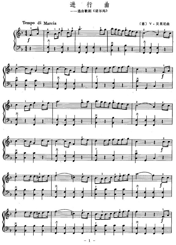 进行曲手风琴曲谱（图1）