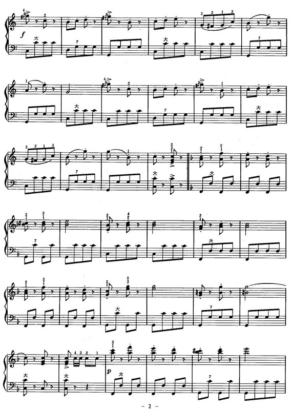 不停息的加洛普舞曲手风琴曲谱（图2）