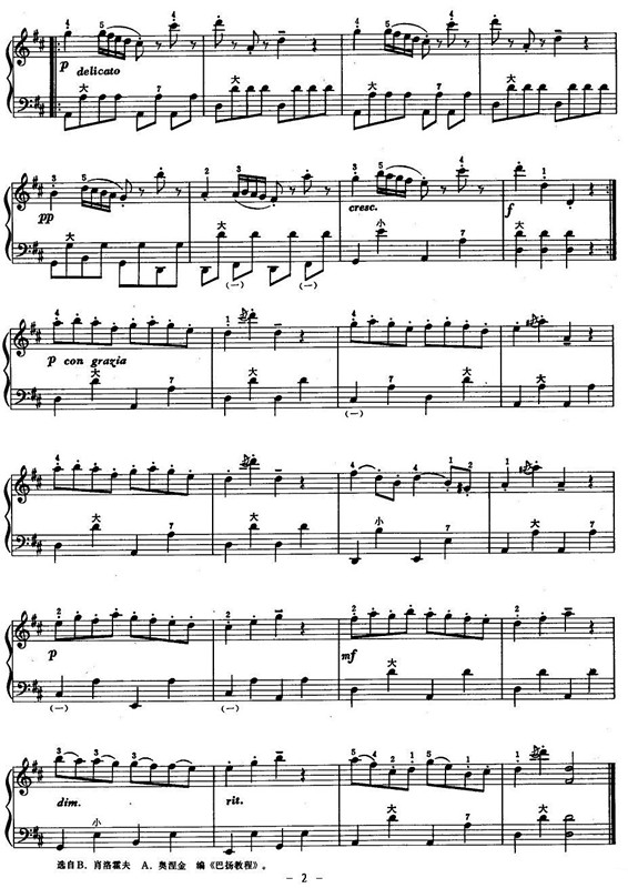 加沃特舞曲手风琴曲谱（图2）