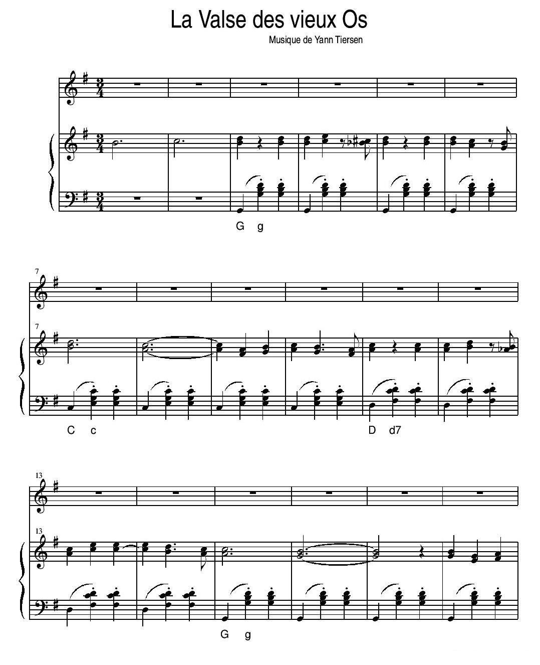 la valse des viesux os（永恒华尔兹）手风琴曲谱（图1）