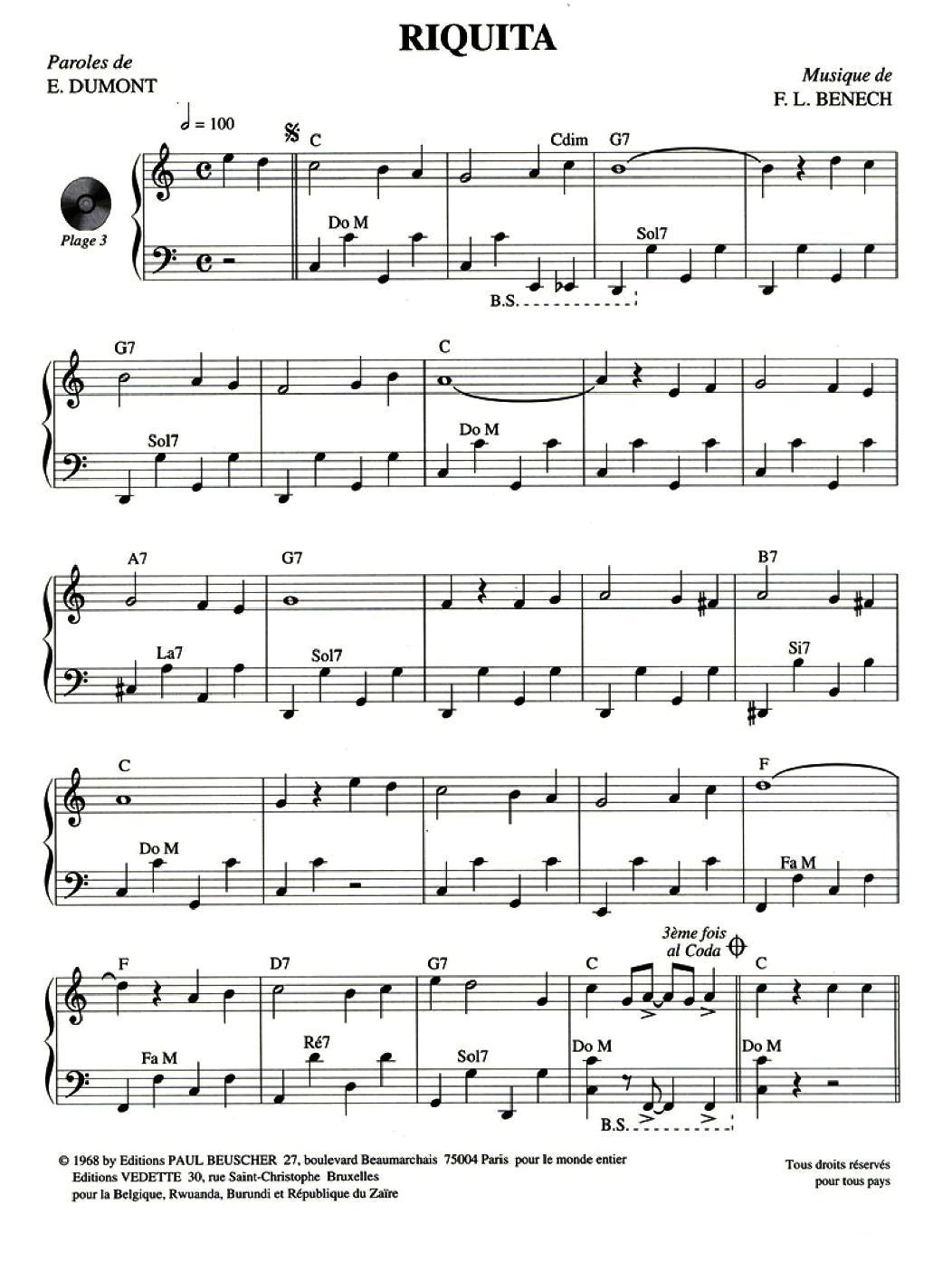 Riquita手风琴曲谱（图1）